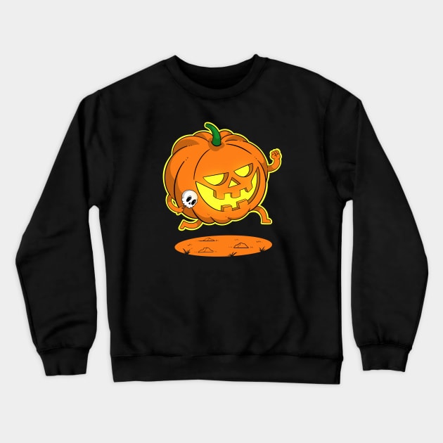 Pumpkin Kid Crewneck Sweatshirt by Artthree Studio